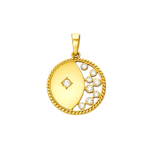 Crescent Coin Pendant