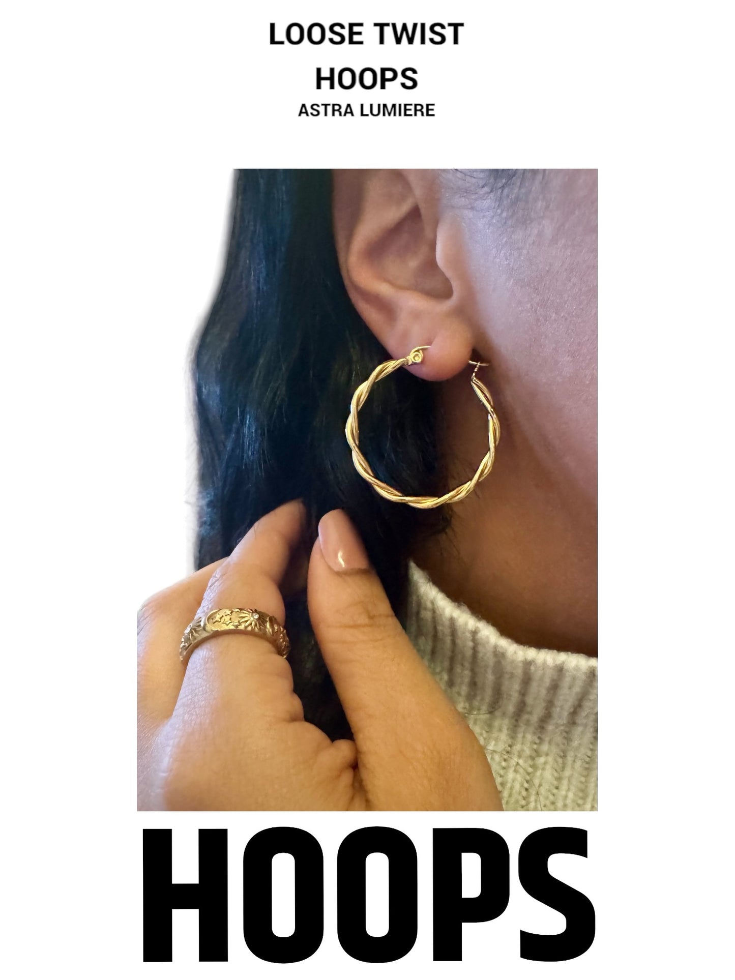 Loose Twist Hoop Earrings