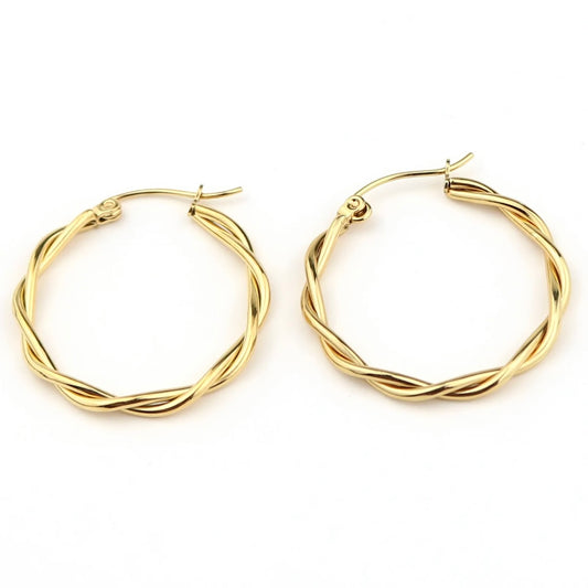 Loose Twist Hoop Earrings