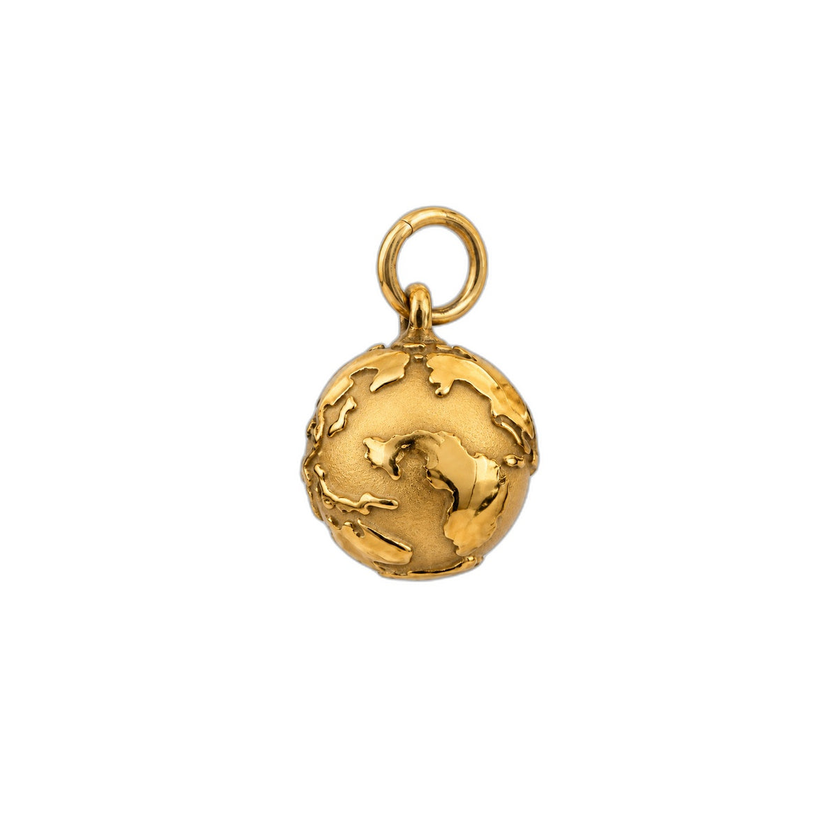 Tiny World Charm in 18k gold plated stainless steel
